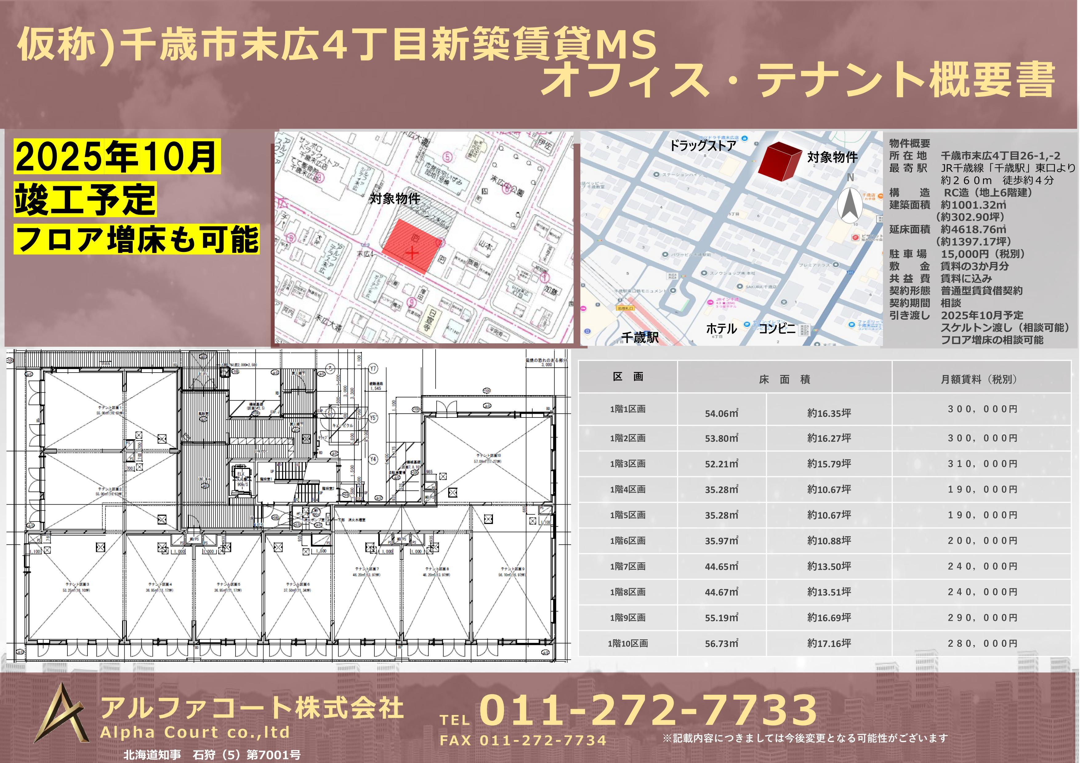 （仮称）千歳市末広4丁目新築賃貸ＭＳ　テナント